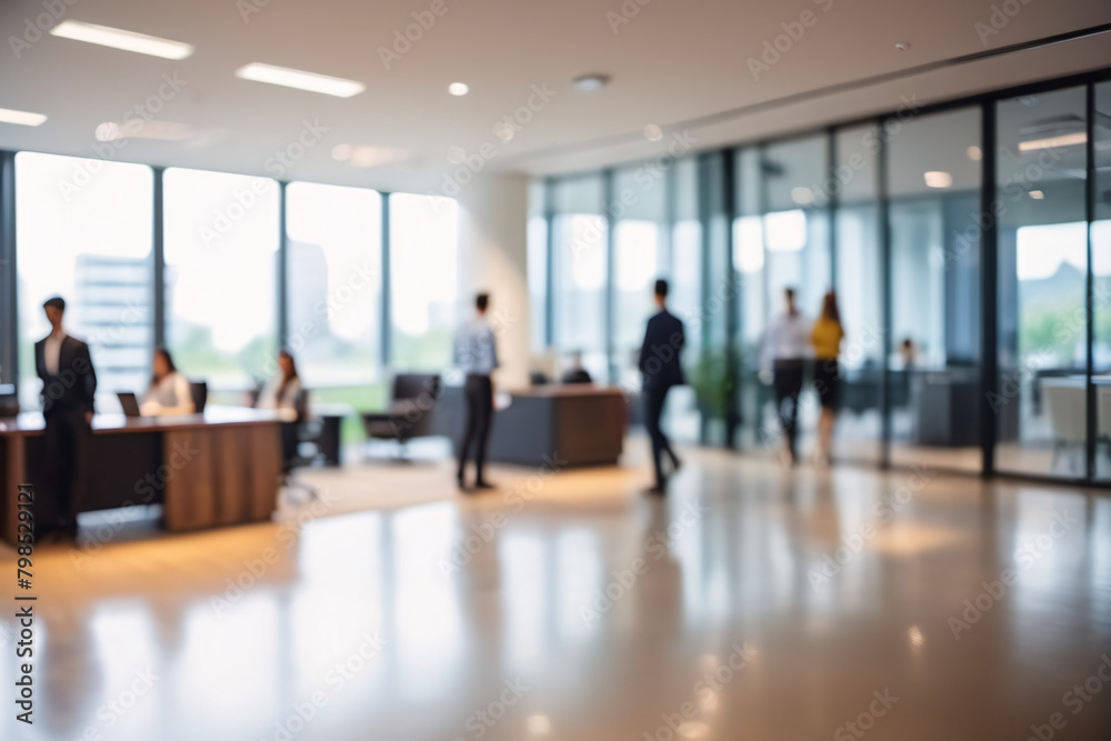 business people in office, Business office with blurred people casual wear, with blurred bokeh background
