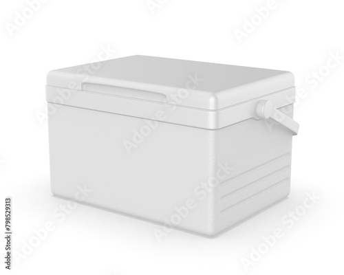 Foto Blank hard cooler ice chest 3d template illustration.