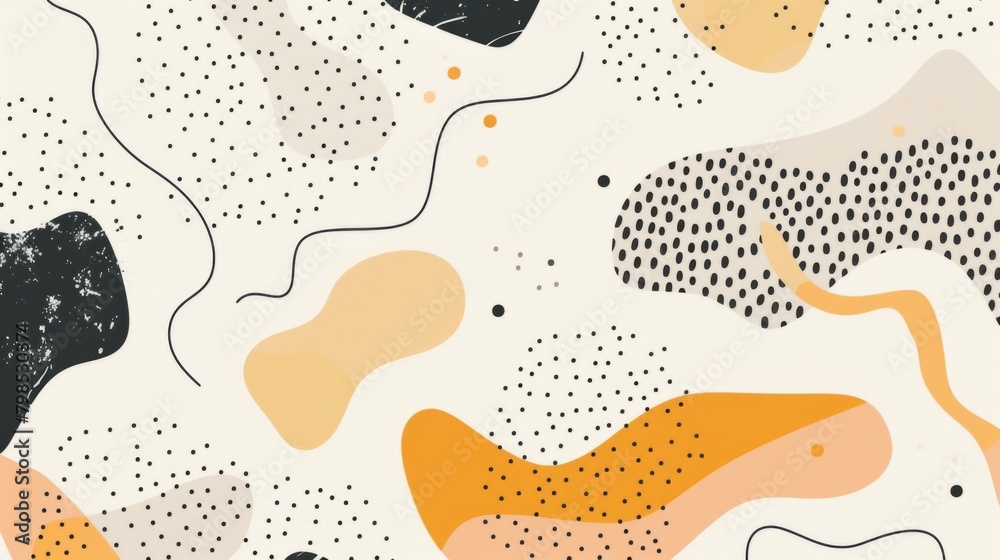 Cute doodle pattern background with abstract, flat illustration.Abstract orange, black, beige spots and dots, art print for beauty, fashion and natural products, cosmetics and events. Pattern Cute doodle pattern background with abstract, flat illustration.Abstract orange, black, beige spots and dots, art print for beauty, fashion and natural products, cosmetics and events. Pattern