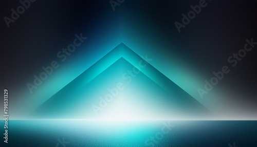 Gleaming Twilight: White, Teal Blue, and Black Gradient with Glowing Light Effect