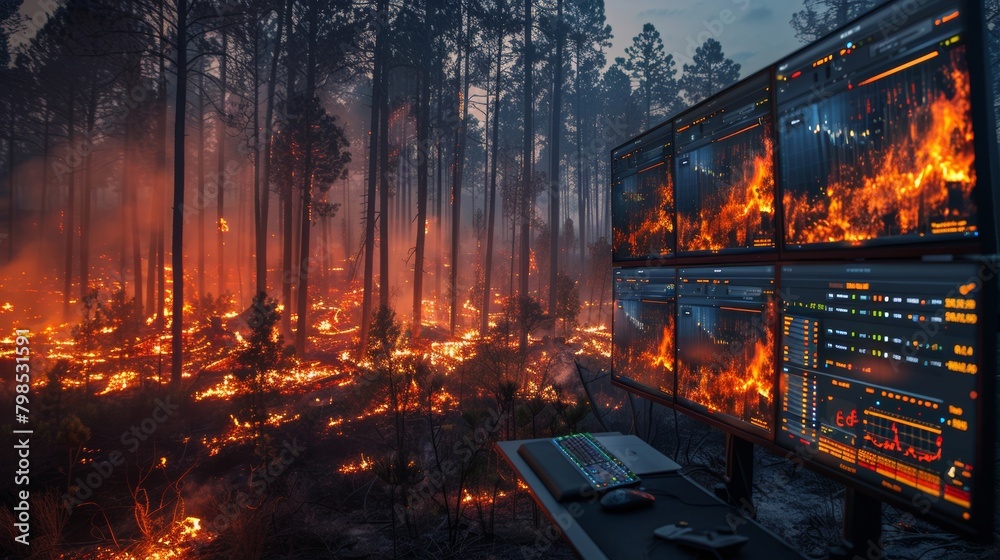 High-Tech Wildfire Early Warning System in Dry Rural Area - Technology, Safety, Environment High-Tech Wildfire Early Warning System in Dry Rural Area - Technology, Safety, Environment