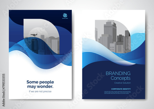 Template vector design for Brochure, AnnualReport, Magazine, Poster, Corporate Presentation, Portfolio, Flyer, infographic, layout modern with color size A4, Front and back, Easy to use.