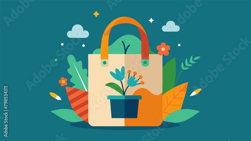 A chic and ecofriendly tote bag made from recycled cotton and plastic reducing the use of virgin materials and promoting sustainable fashion.
