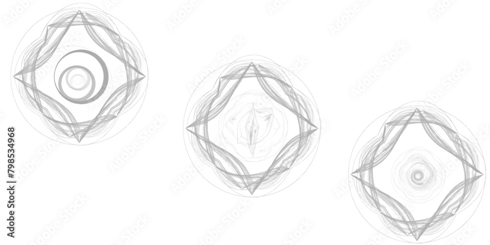 Abstract line art symbols vector background.