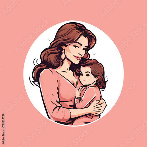 mother day mother with children vector illustration