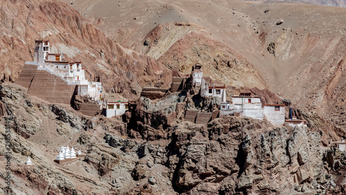 Historic Basgo Monastery dating to 1680 in the Indus River Valley in northern India