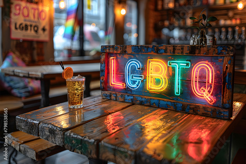 LGBTQ Pride rainbow text