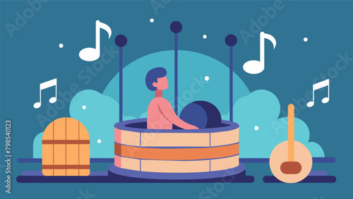 Soft music plays perfectly complementing the guided sauna session and adding to the tranquil ambiance..