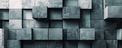 A stack of squares and rectangles in varying shades of gray  forming a minimalist representation of a data center.  