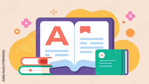An app that allows dyslexic readers to practice reading in a variety of fonts and styles to find the most comfortable and effective option for their. Vector illustration