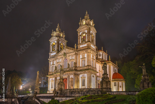 Braga, Portugal. The Sanctuary of Bom Jesus do Monte. It's located on the hill ,overlooking the city of Braga and inscribed as a UNESCO World Heritage Site.