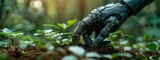 Robot hand planting sapling: blending technology and reforestation for global warming