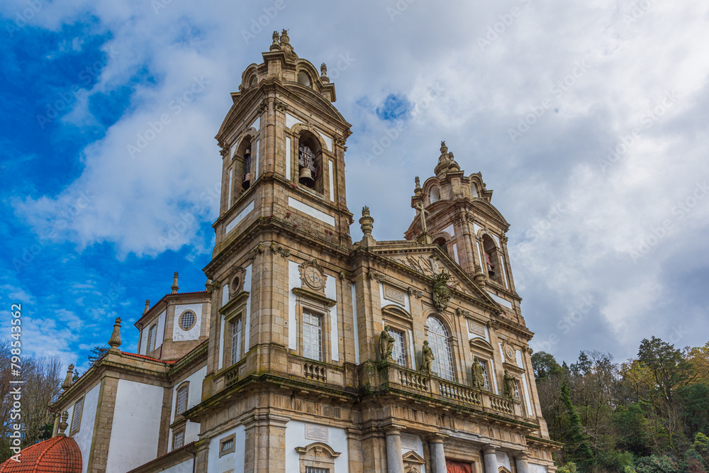 Braga, Portugal. The Sanctuary of Bom Jesus do Monte. It's located on the hill ,overlooking the city of Braga and inscribed as a UNESCO World Heritage Site.