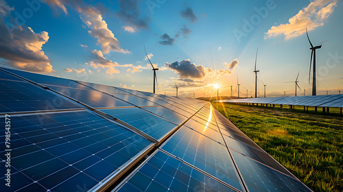 Harnessing Wind Power and Solar Energy for Clean, Eco-Friendly Renewable Resources © diowcnx