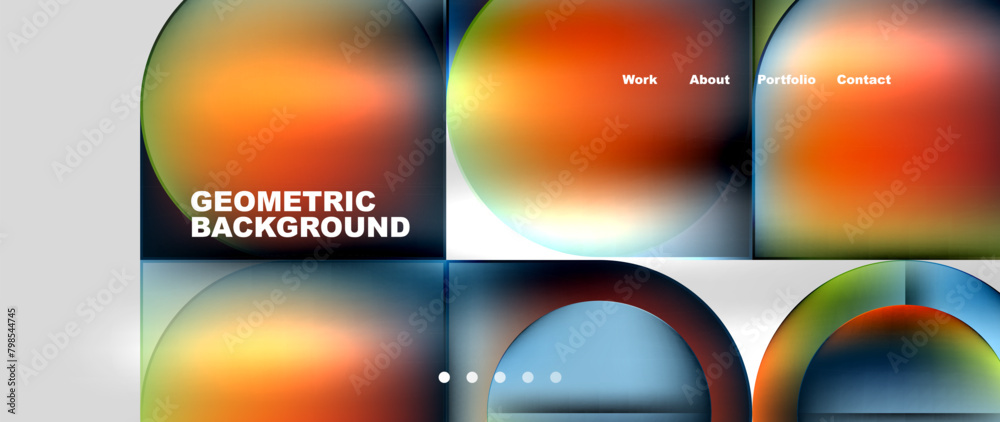 Geometric abstract glassmorphism with circles and squares. Vector Illustration For Wallpaper, Banner, Background, Card, Book Illustration, landing page