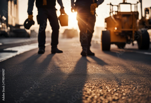 workers construction road asphalt pictures blurred industry men work repair equipment pavement highway street machine paving renewal compactor vibration vehicle photo