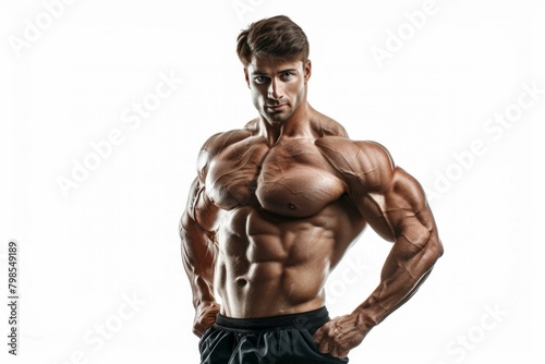 Defined Physiques: Male Bodybuilders Showcase Strength and Aesthetics. Generative ai