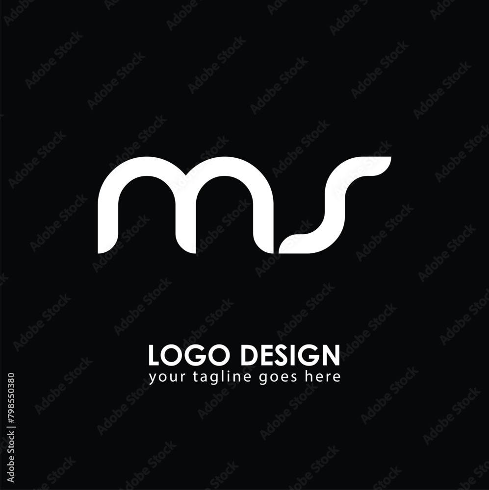 MS MS Logo Design, Creative Minimal Letter MS MS Monogram