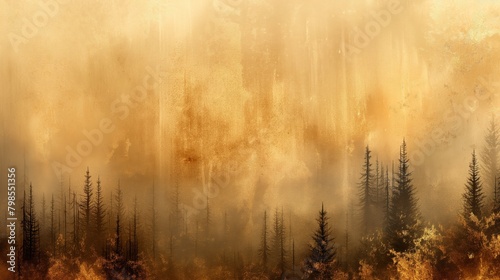 A high-resolution digital illustration featuring an elegant artistic canvas with a gradient of gold and beige tones, textured with brush strokes and subtle dust. AI generated