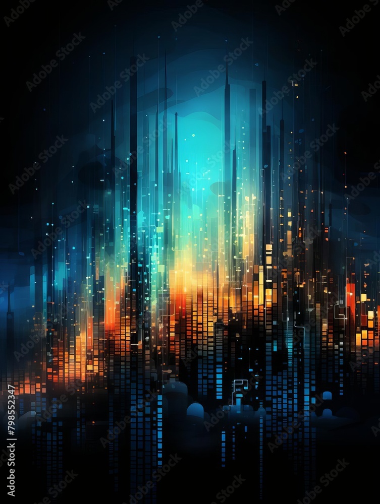 Fototapeta premium City lights at night.