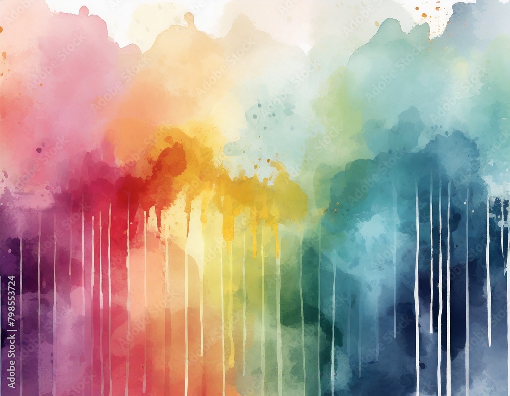 rainbow background with texture and distressed vintage grunge and watercolor paint stains in elegant