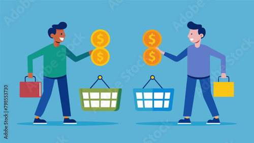 A shopper examining the unit price on two identical items trying to determine which is the better deal.