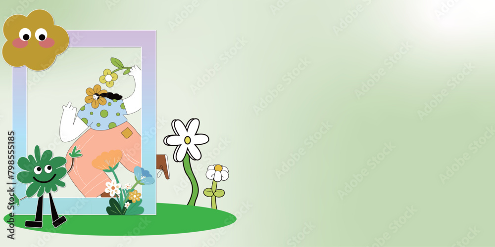 Obraz premium Cheerful Floral Animation