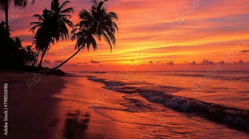 Sunset Serenade Tranquil Beachscape at Twilight