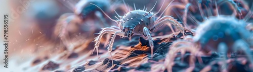 An eerie scene of dust mites on a Halloween costume, fitting for spooky seasonal content photo