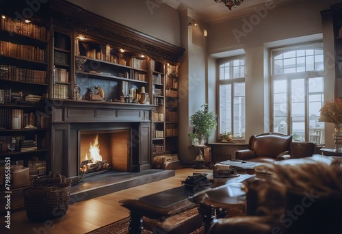 room library Fireplace © sandra