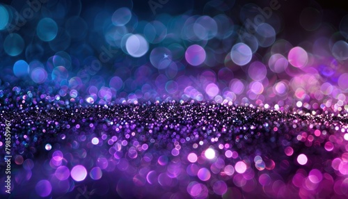 abstract glitter silver  purple  blue lights background. de-focused