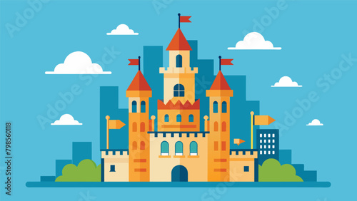 A mighty castle made from a combination of assets such as stocks bonds and real estate depicts the lasting benefits of diversifying ones