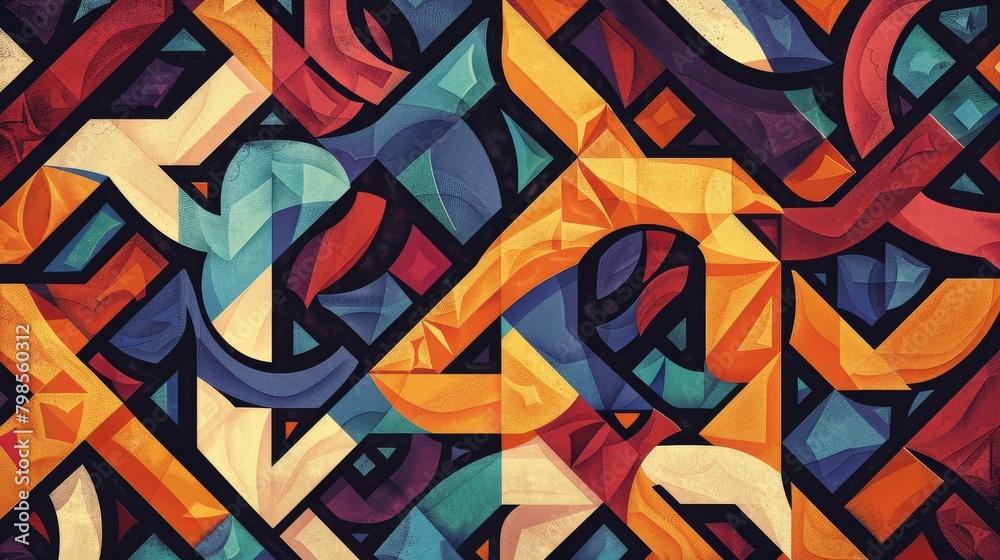 custom made wallpaper toronto digitalA vibrant tapestry of geometric shapes and colors