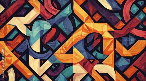 Wallpaper Mural A vibrant tapestry of geometric shapes and colors Torontodigital.ca