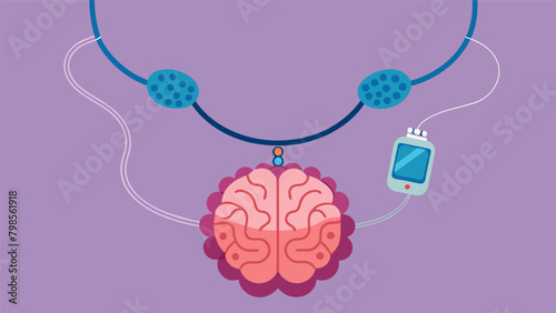 A necklace with embedded microchips that stimulate specific areas of the brain to improve mood and reduce anxiety..