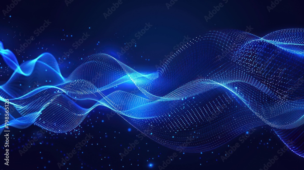 Background of abstract lines that form waves on a dark blue background. Background of abstract lines that form waves on a dark blue background.
