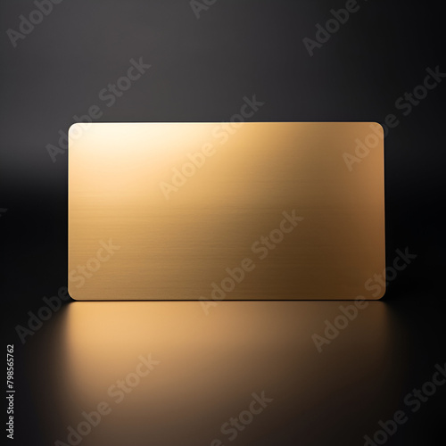 Freestanding Blank Gold Credit Card Isolated on a Black Background