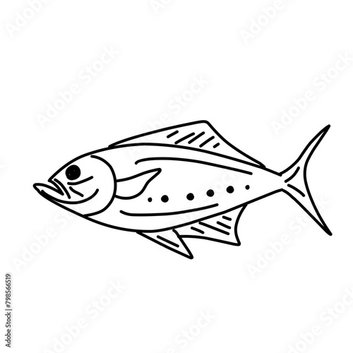 tuna fish line icon