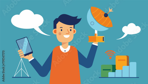 A man confidently discussing his satellite TV bill over the phone using his smooth talking skills to get a reduced monthly rate.