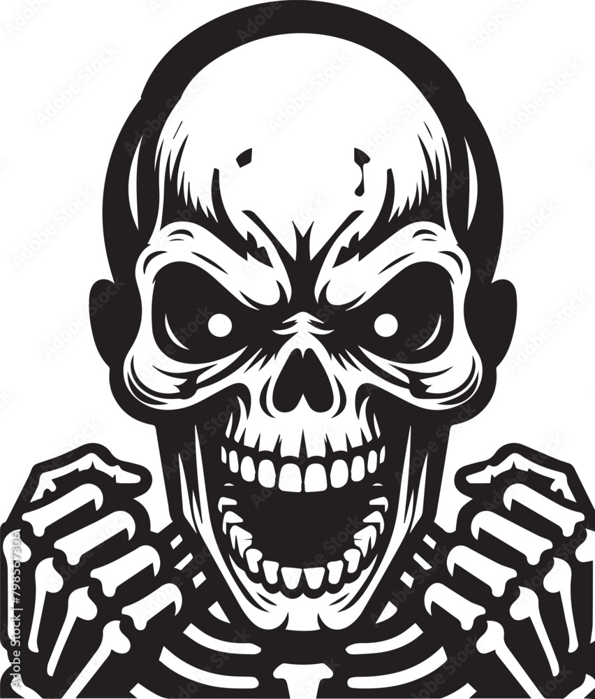 Fototapeta premium evil skull isolated on white background