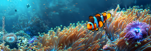 Mutualistic Symbiosis: The Harmonious Collaboration between Clownfish and Sea Anemone photo