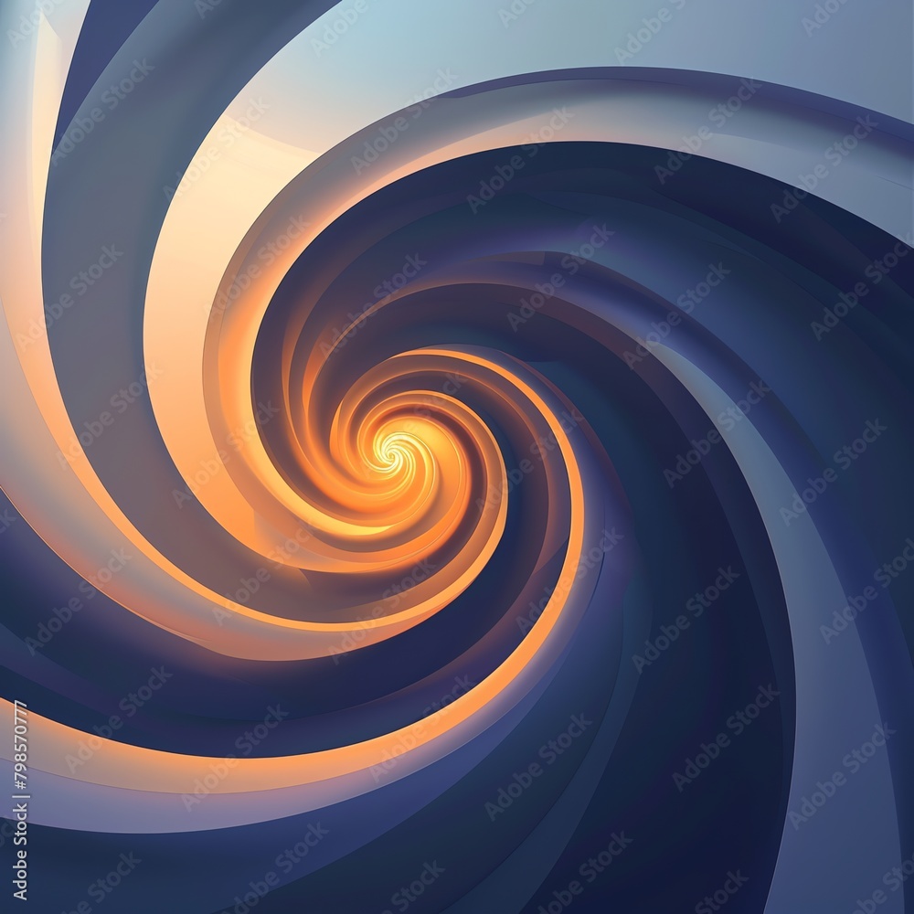 Fototapeta premium Psychological heaven represented by expanding spirals, light shadows, SVG artwork