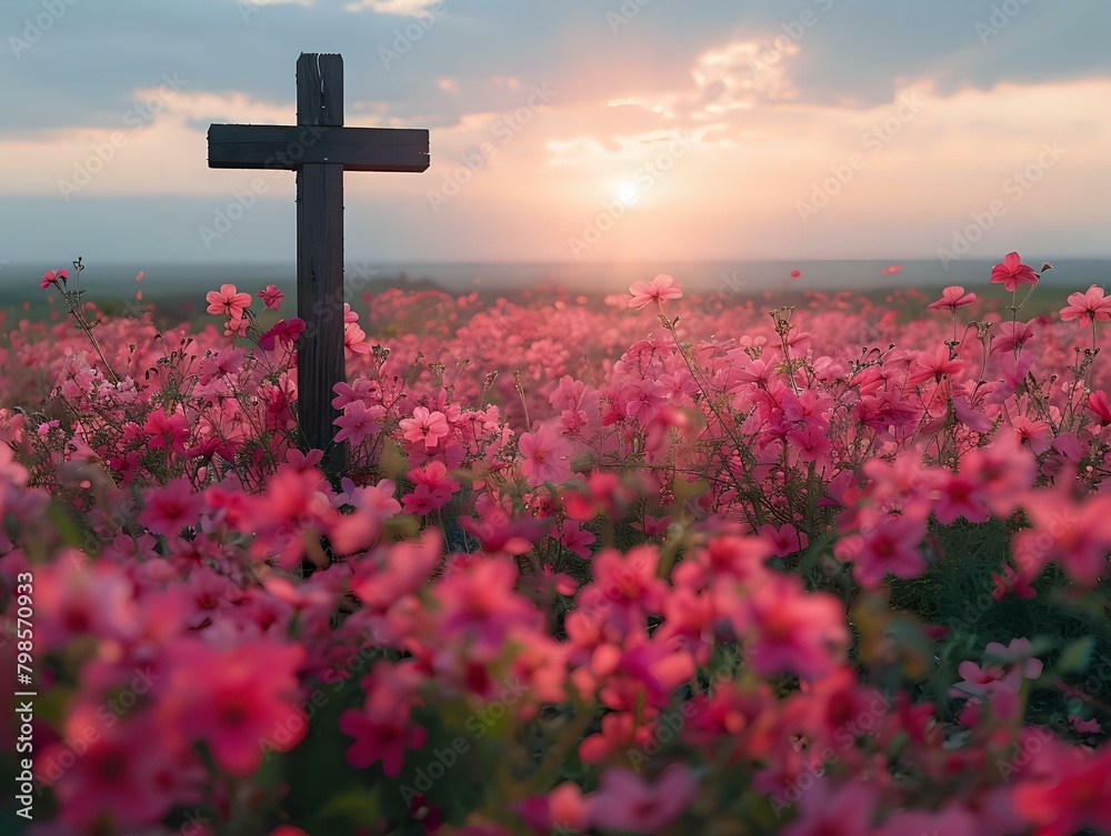 Soft Sunset: A Scene of Reverence and Natural Beauty Soft Sunset: A Scene of Reverence and Natural Beauty