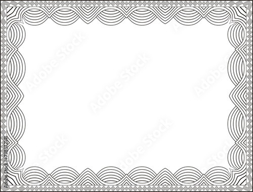 Hand Drawn Diploma Certificate Border Frame With Security Pattern PNG