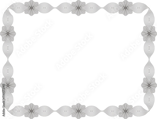 Hand Drawn Diploma Certificate Border Frame With Security Pattern PNG