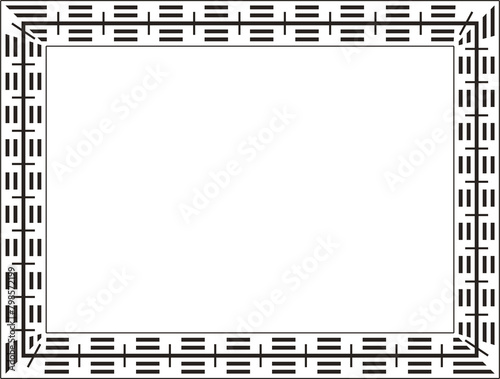Hand Drawn Diploma Certificate Border Frame With Security Pattern PNG photo