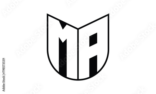 MA initial letter bat icon gaming logo design vector template. batman logo, sports logo, monogram, polygon, war game, symbol, playing logo, abstract, fighting, typography, icon, minimal, wings, battle