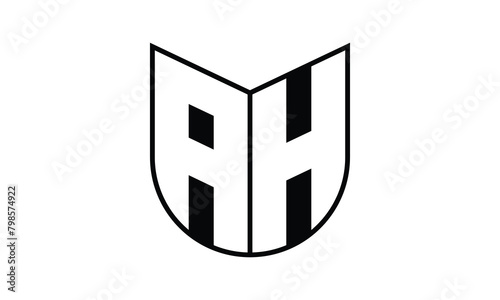 AH initial letter bat icon gaming logo design vector template. batman logo, sports logo, monogram, polygon, war game, symbol, playing logo, abstract, fighting, typography, icon, minimal, wings, battle