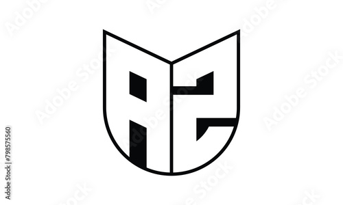 AZ initial letter bat icon gaming logo design vector template. batman logo, sports logo, monogram, polygon, war game, symbol, playing logo, abstract, fighting, typography, icon, minimal, wings, battle