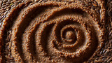 Omega3-rich flaxseeds are arranged in a spiral pattern.